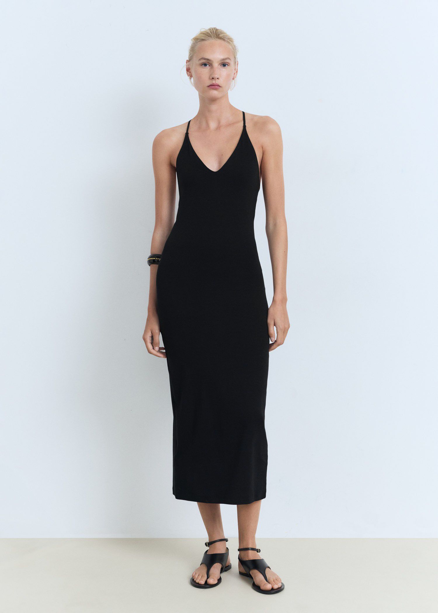 Midi-dress with back neckline