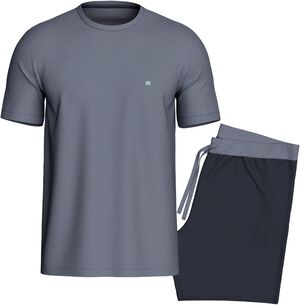Pyjamas med rund hals, korte &aelig;rmer og shorts