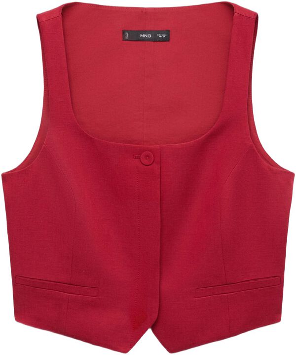 Linen-blend suit waistcoat