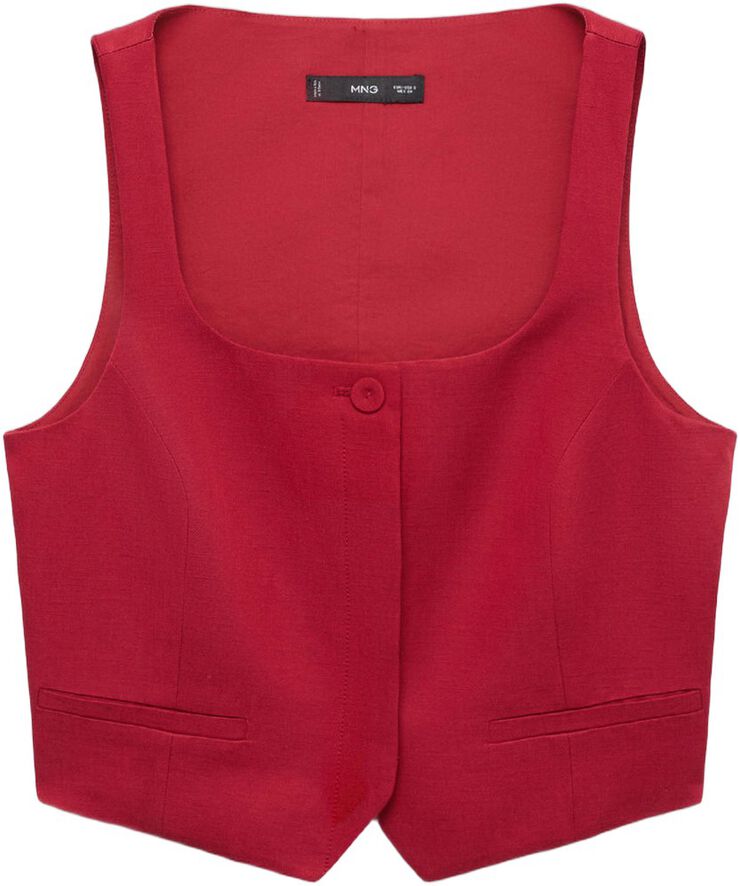 Linen-blend suit waistcoat