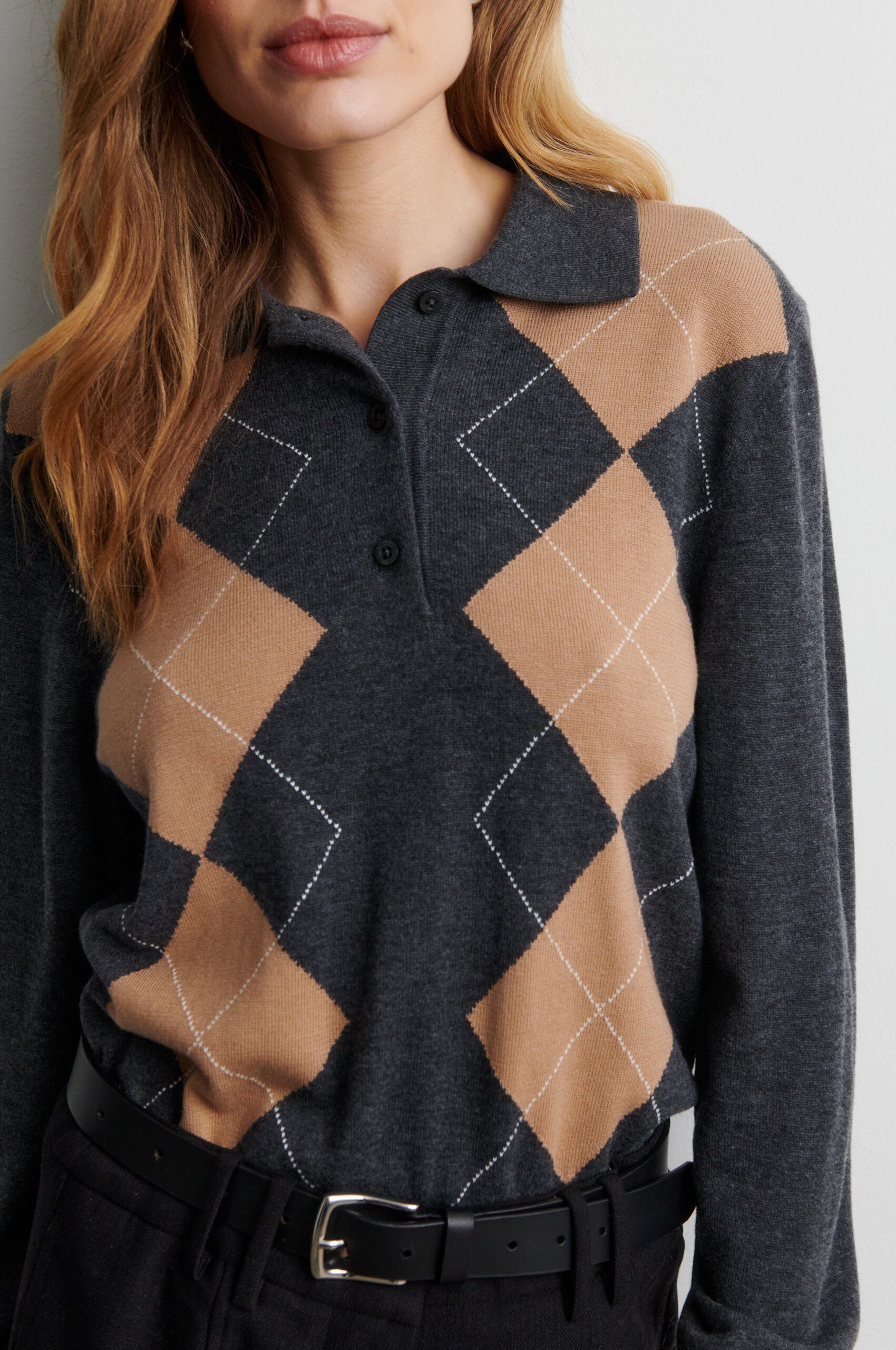 Shailene Merino Blend Knit Polo