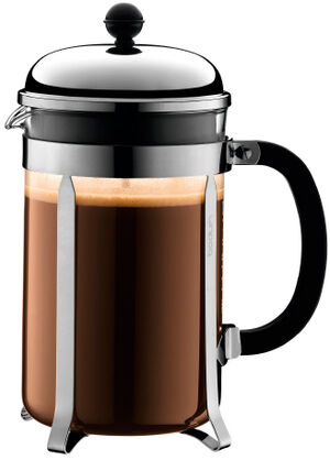 Fransk Press-Kaffebryggare, 12 koppar, 1. 5 l, 51 oz, rostfritt stål