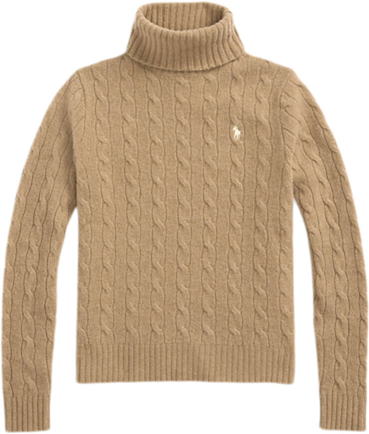Wool-Cashmere Cable Turtleneck Sweater