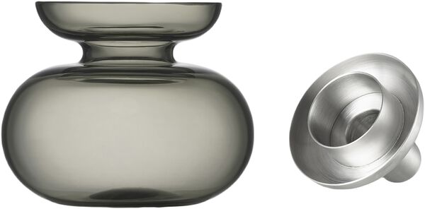 Vas/Ljusstake Inu 11 x 10 cm Smoked Grey/Steel