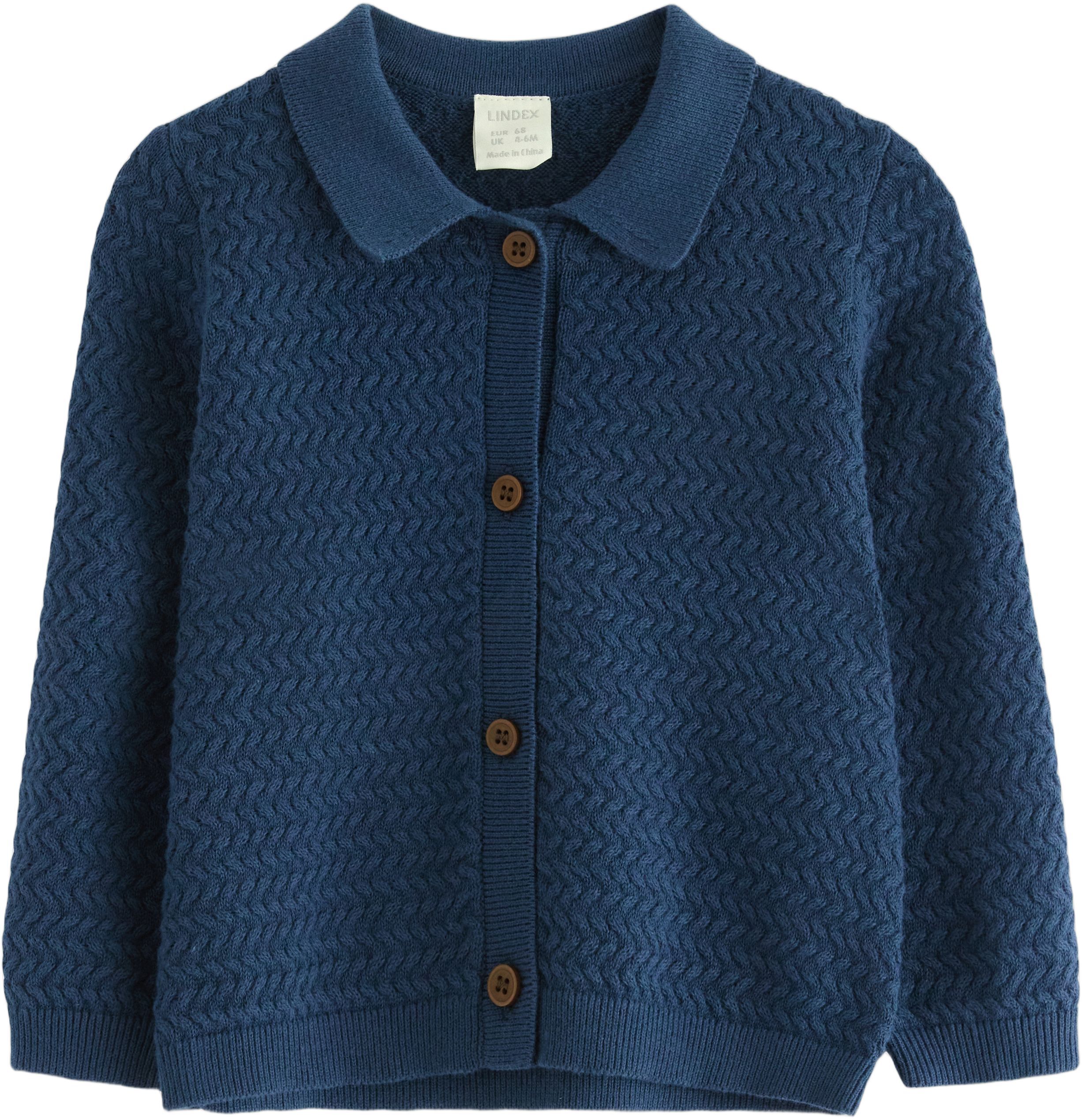 Strikket cardigan med knaplukning o