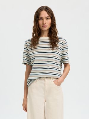 SLFESSENTIAL SS STRIPED BOXY TEE NO
