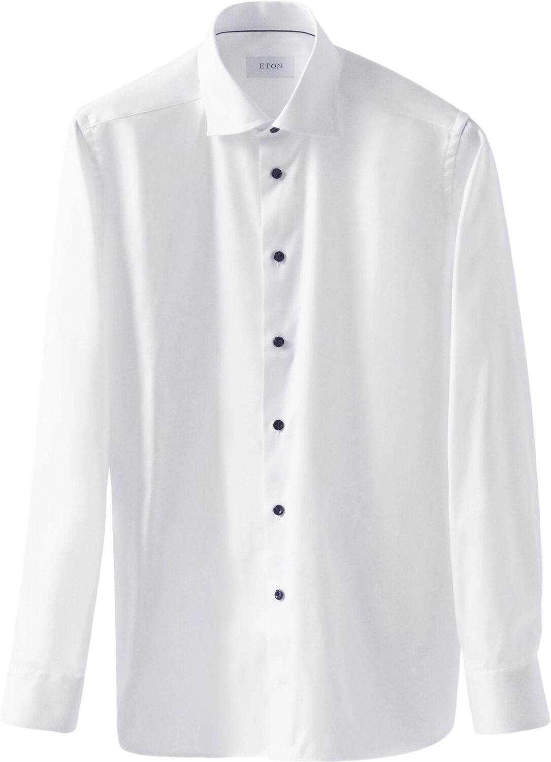 Slim Fit White Signature Twill Shirt - Navy Details