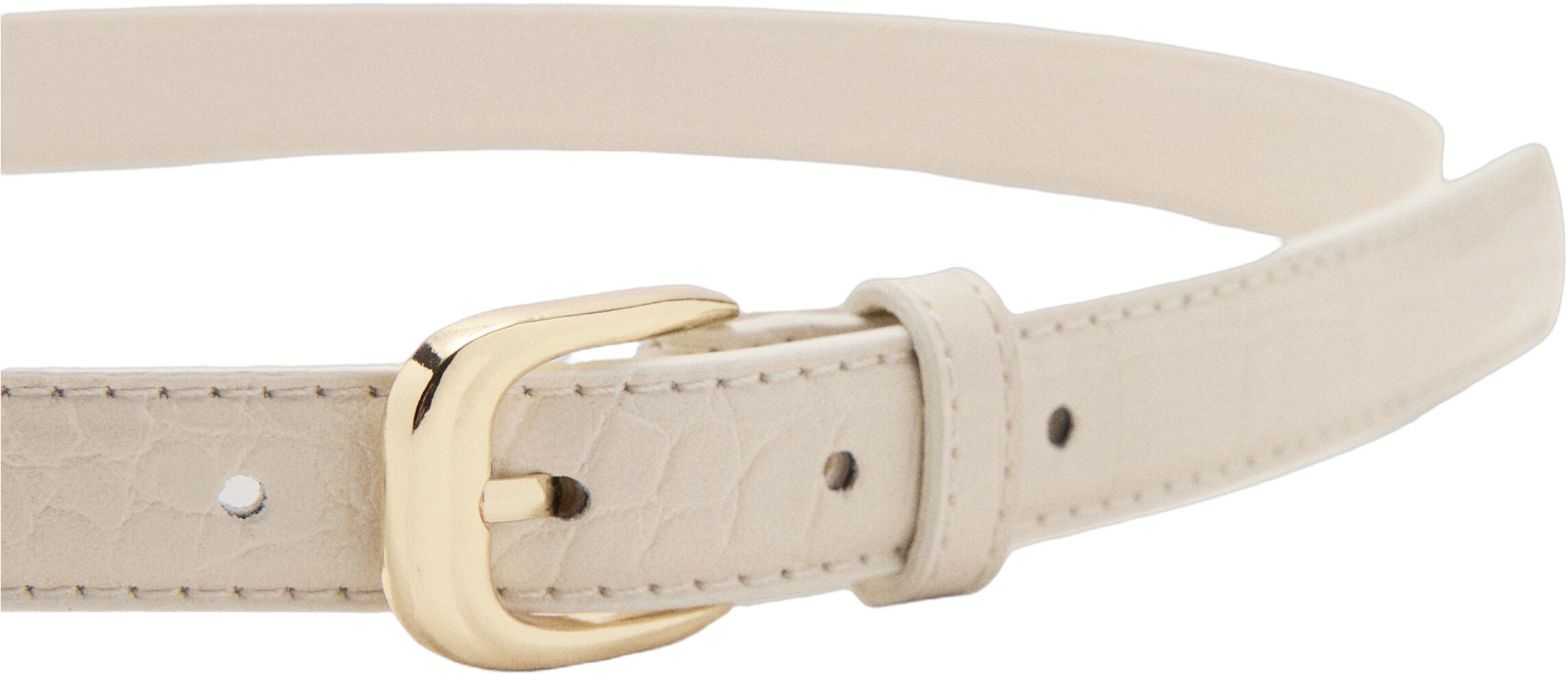Thin faux crocodile leather belt