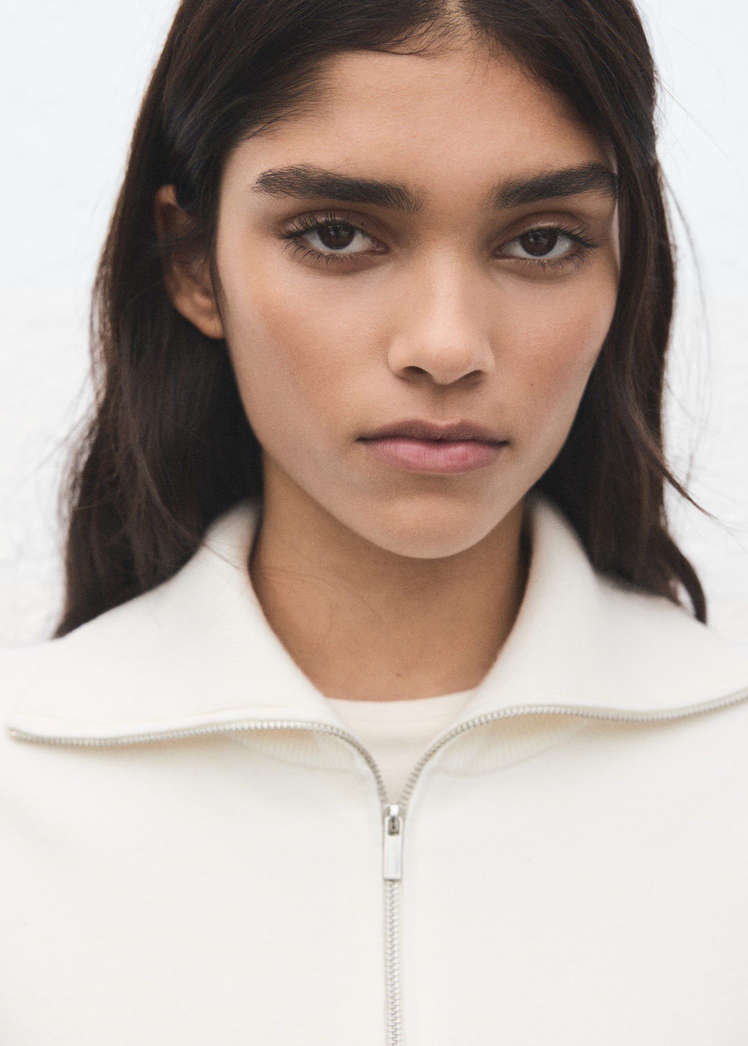 Bicolour high collar sweater