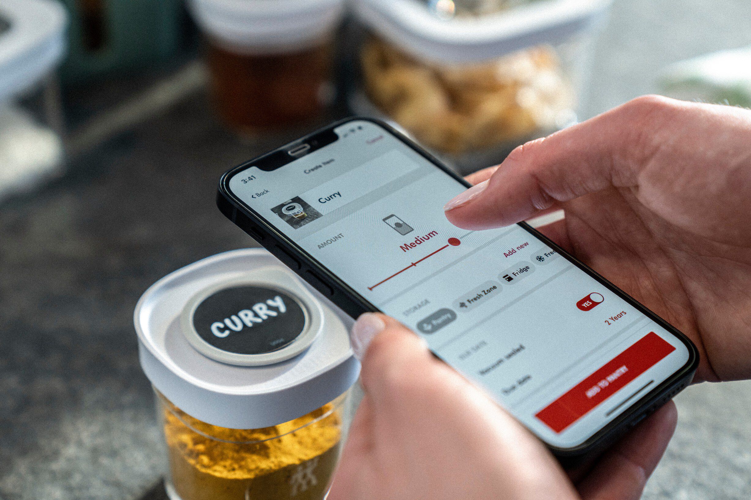 Fresh & Save CUBE Cube Set med platsh&aring;llare f&ouml;r etiketter, 3-st, Gr&aring;