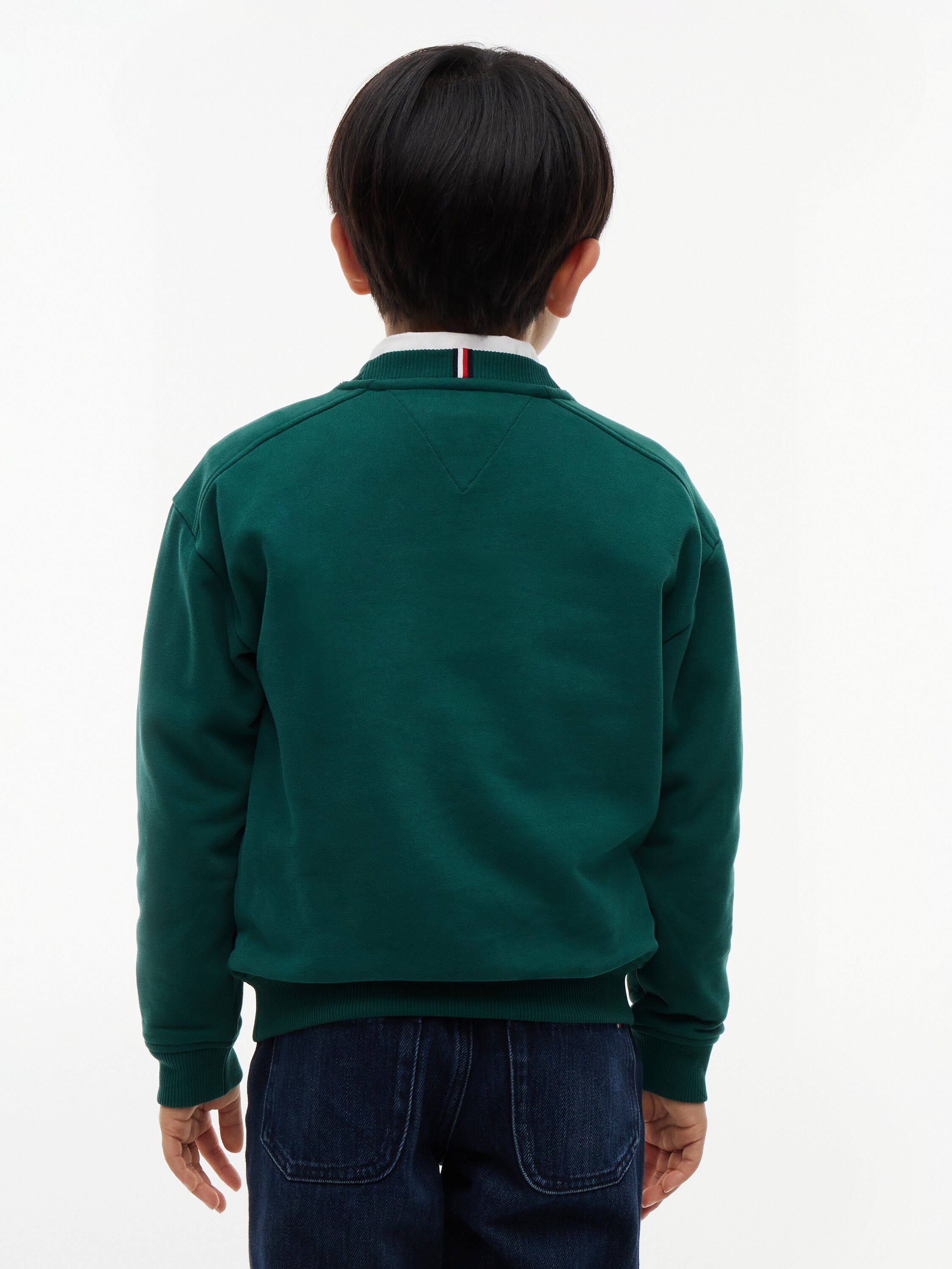 Logo Sueded Crew Neck Sweatshirt