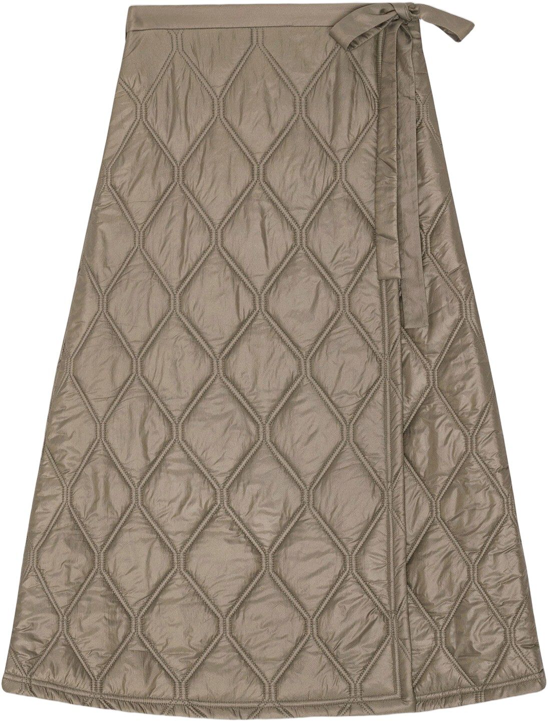 Shiny Quilt Midi Skirt