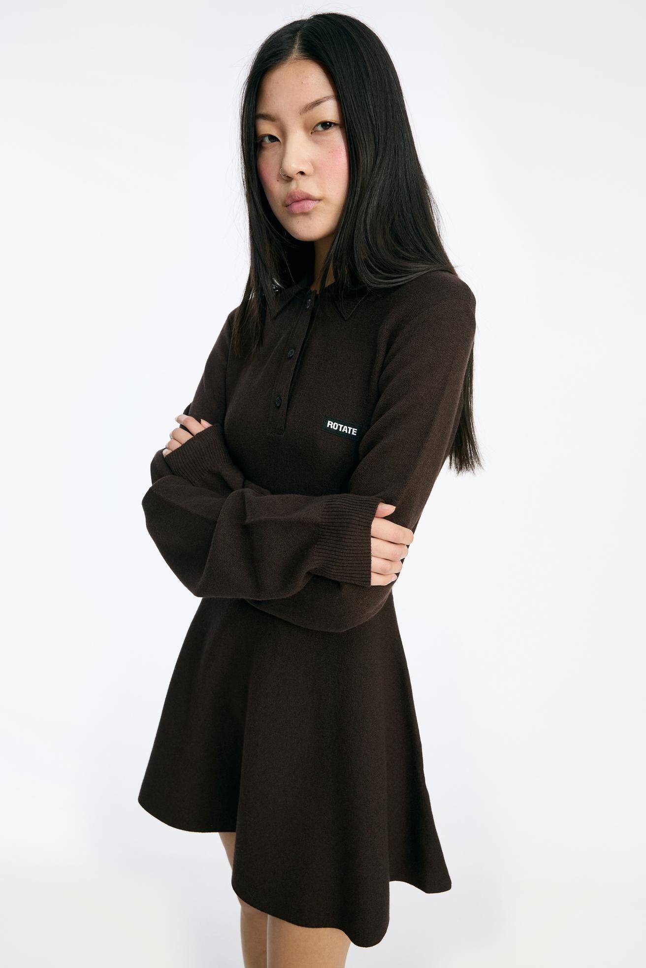 Slinky Knit Polo Dress