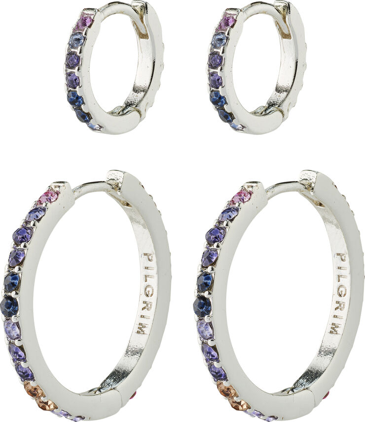 REIGN recycled hoops, 2-in-one set, silver-plated