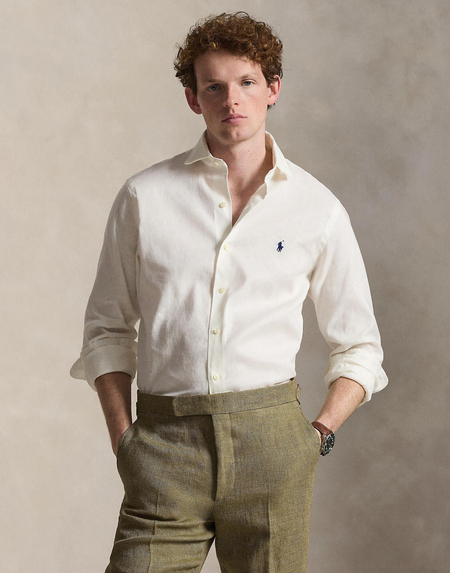 Custom Fit Linen-Blend Shirt