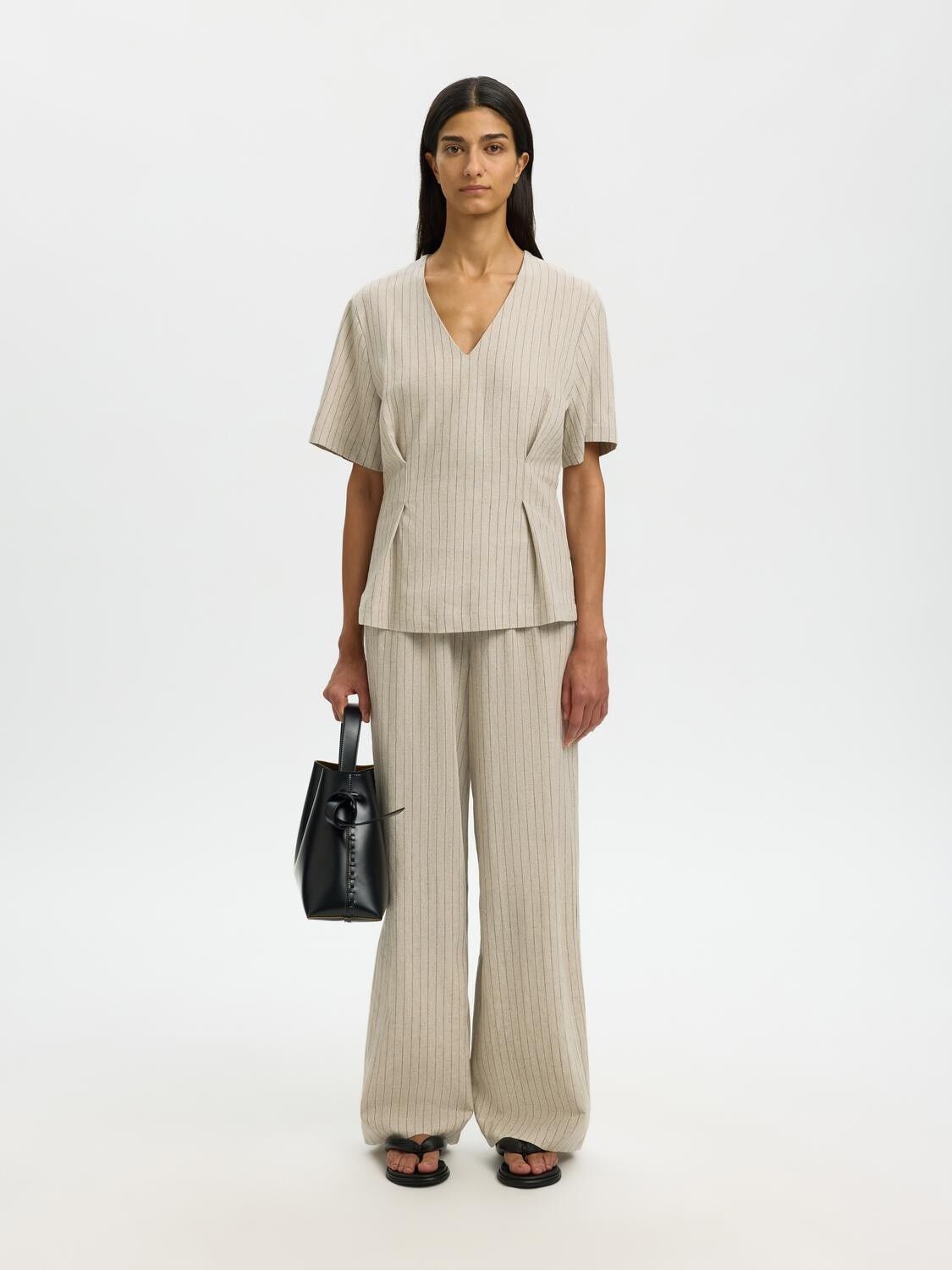 Slfmariam Mw Wide Linen Blend Pant B