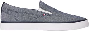 Linen Chambray Jacquard Slip-On Trainers