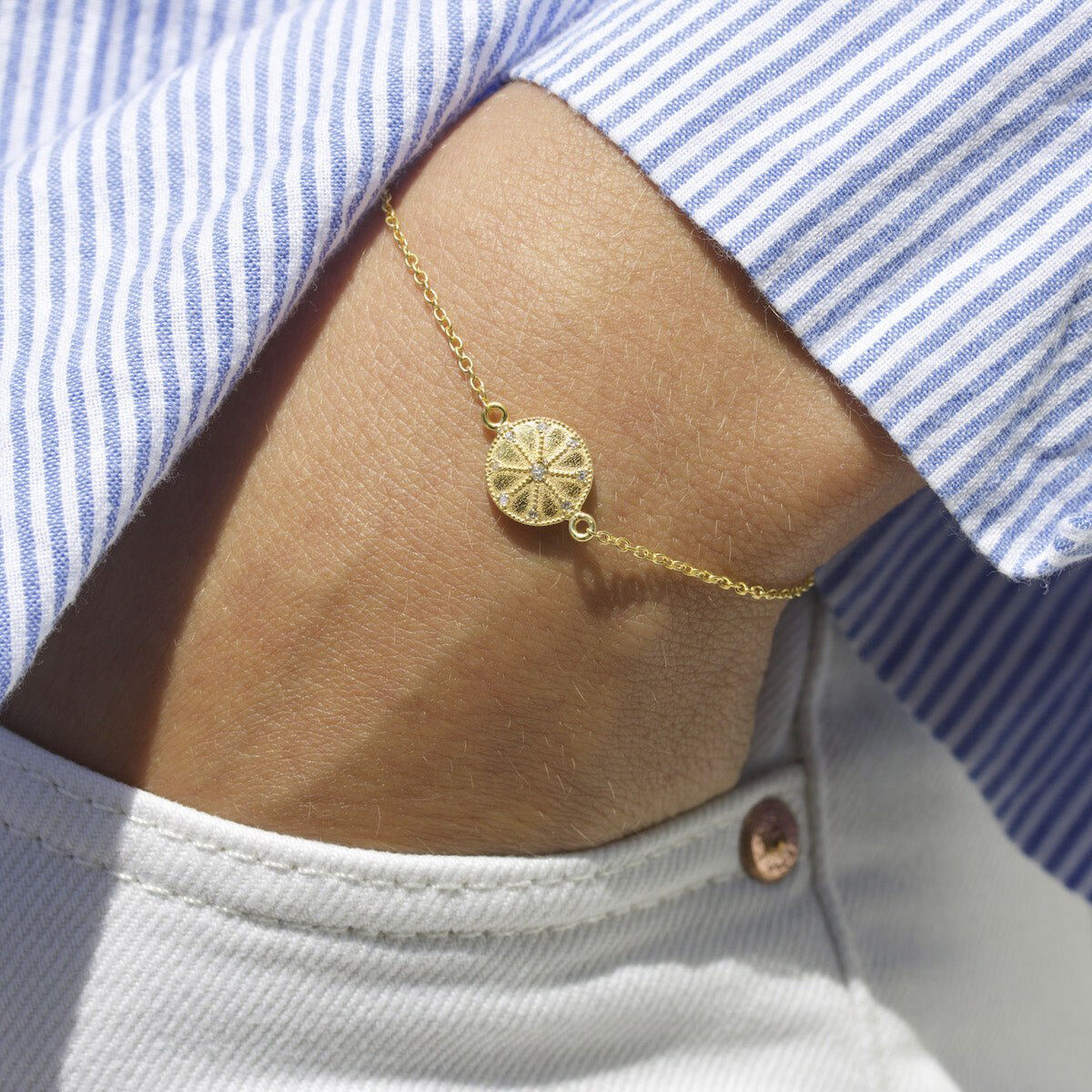Energy bracelet VERMEIL (925 Sterling silver gold plated 2. 5 micron)