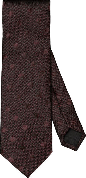 Dark Red Polka Dot Grenadine Silk Tie