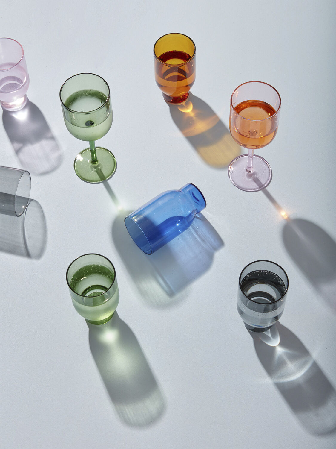 WATER GLASS, 2 PCS, TALL, AMBER, 65110A