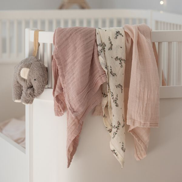 Stofbleer, 3 stk. , powder blossom, rose