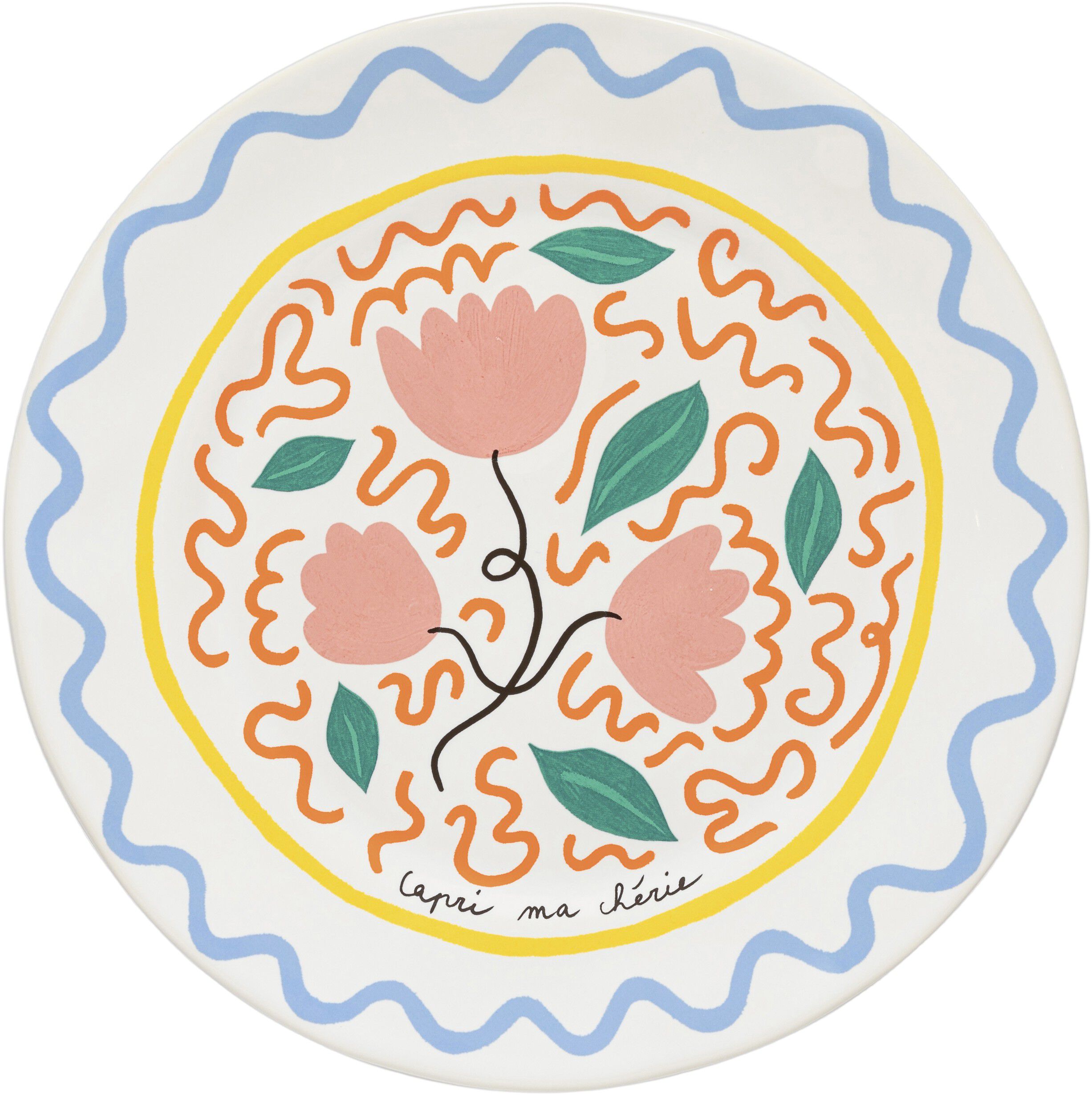 Tallrik flat Bliss 27 cm Rosa/Gul Keramik