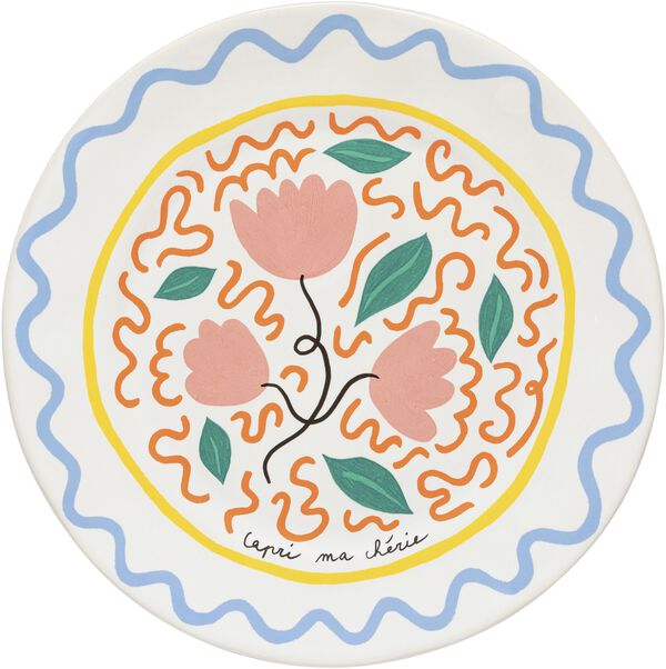 Tallrik flat Bliss 27 cm Rosa/Gul Keramik