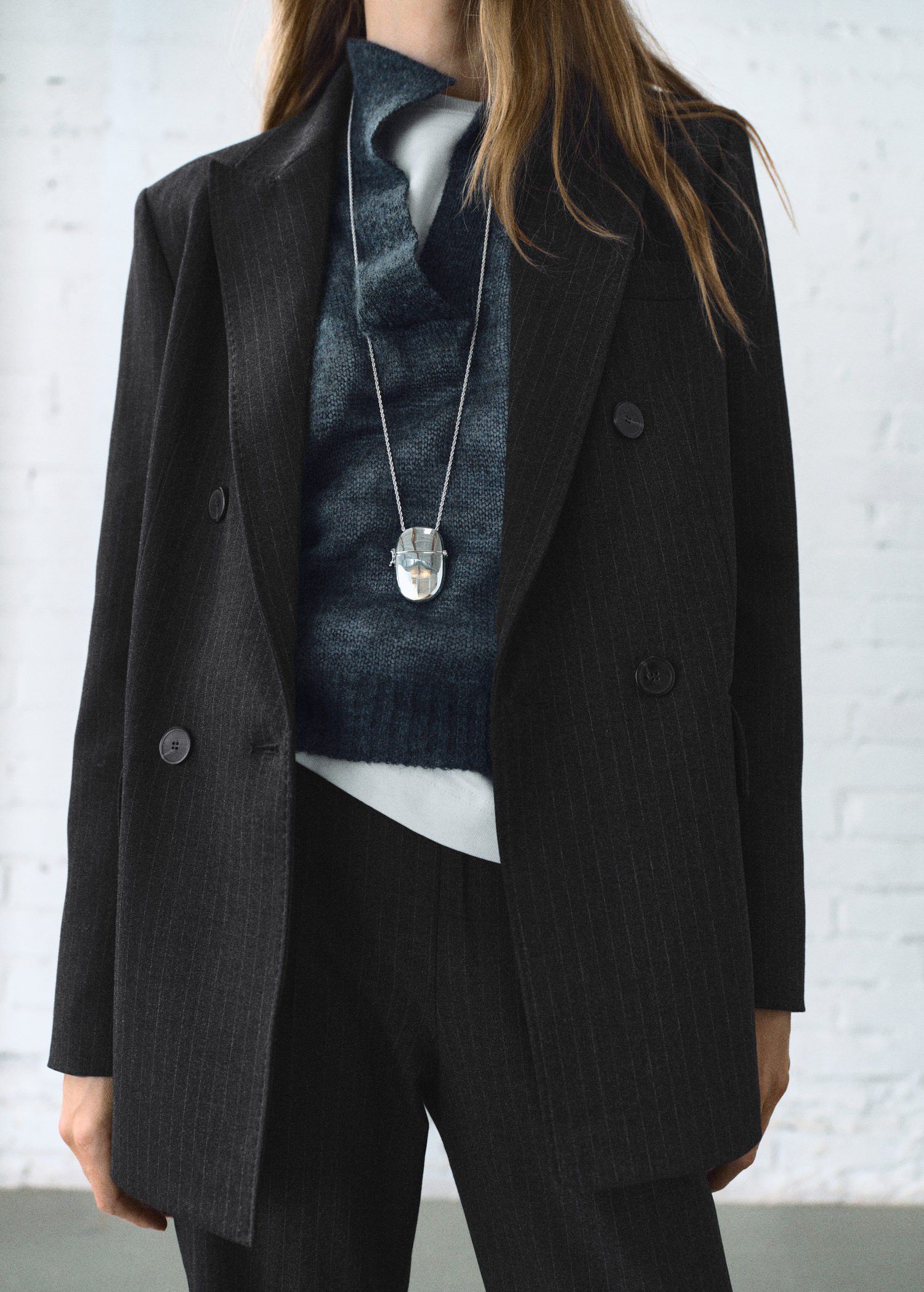 Pinstripe suit jacket