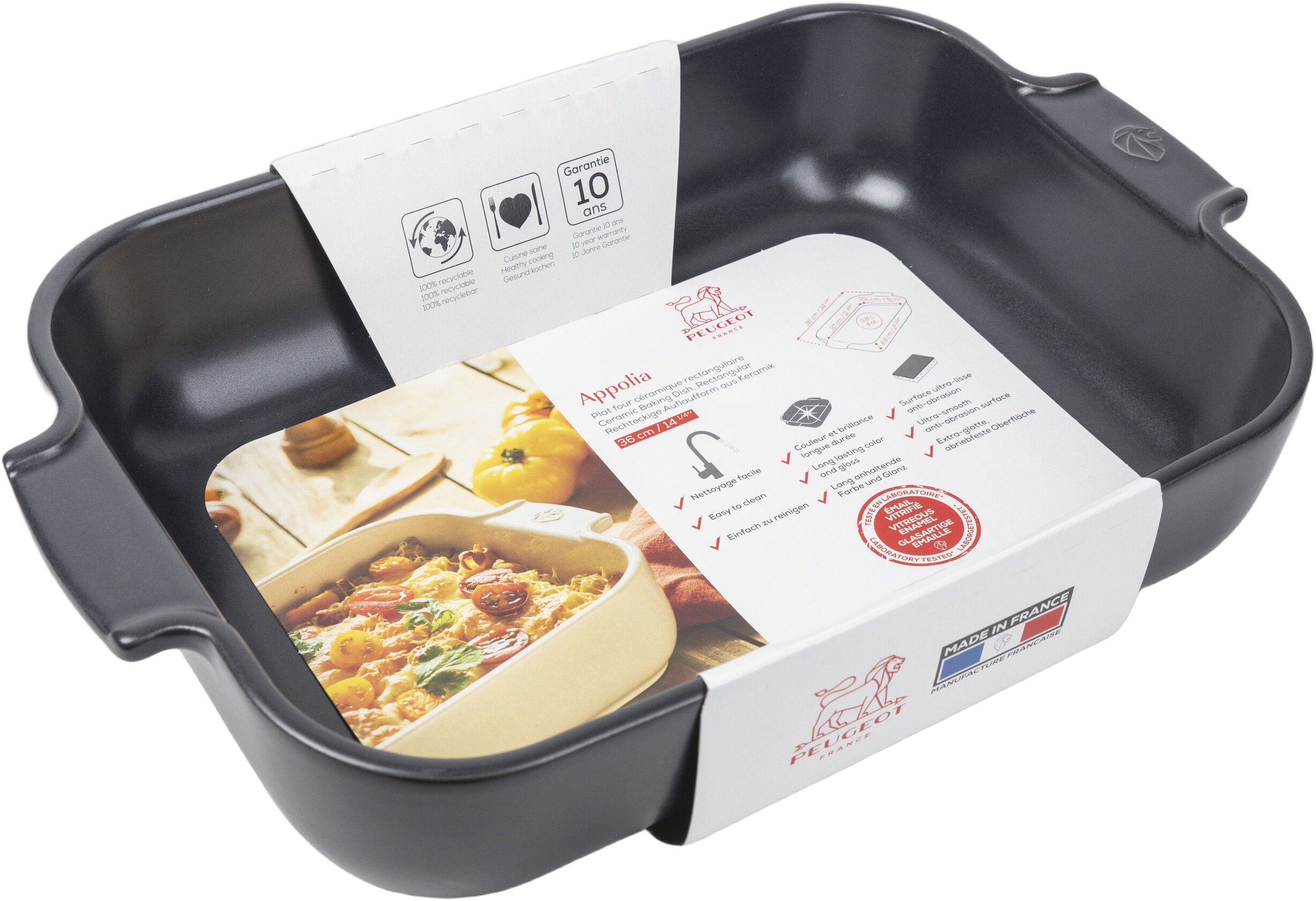 Appolia Rektangul&aelig;rt ovnfad 36 cm skifer