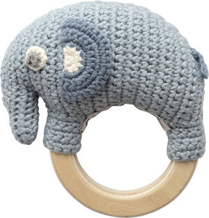 Hæklet rangle på træring, Fanto, powder blue