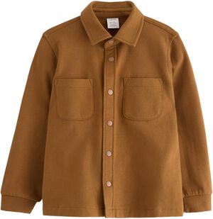 Mjuk overshirt i bomullstrikå med