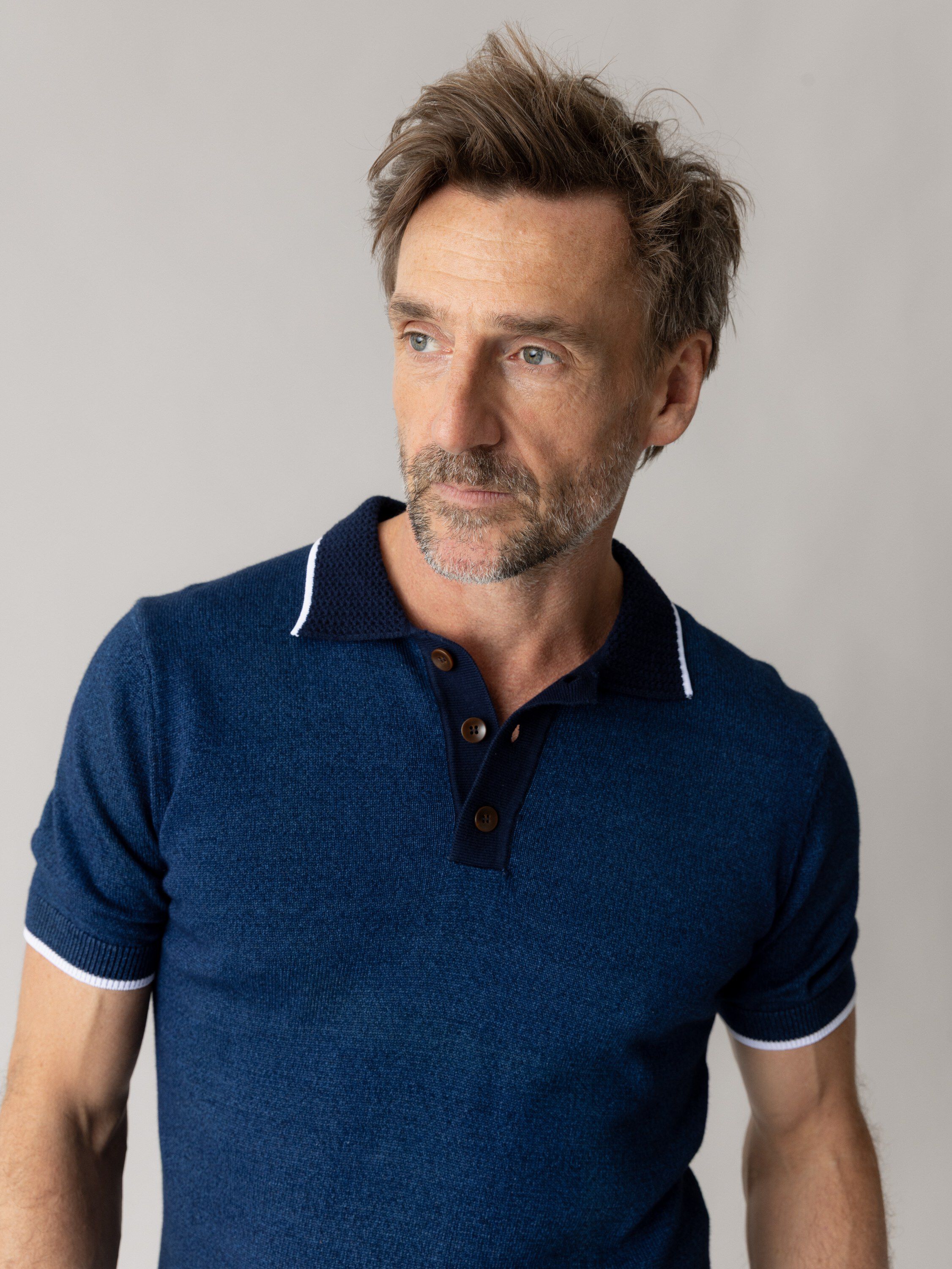 MMGFrancesco Indigo Polo SS Knit