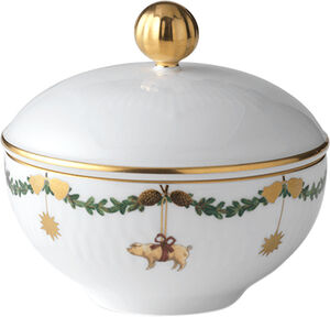 Star Fluted christmas sockerskål med lock 15 cl
