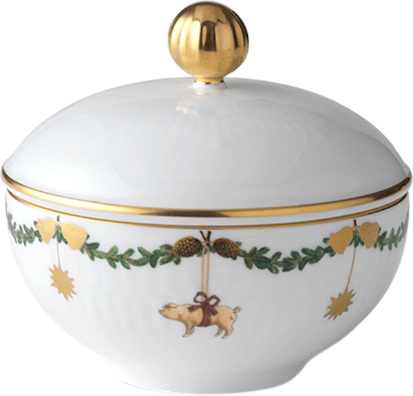Star Fluted christmas sockerskål med lock 15 cl