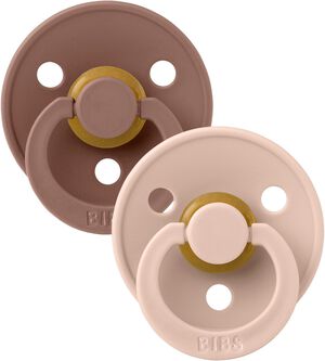 BIBS Pacifier Colour 2 PACK Latex Size 3 Woodchuck/Blush