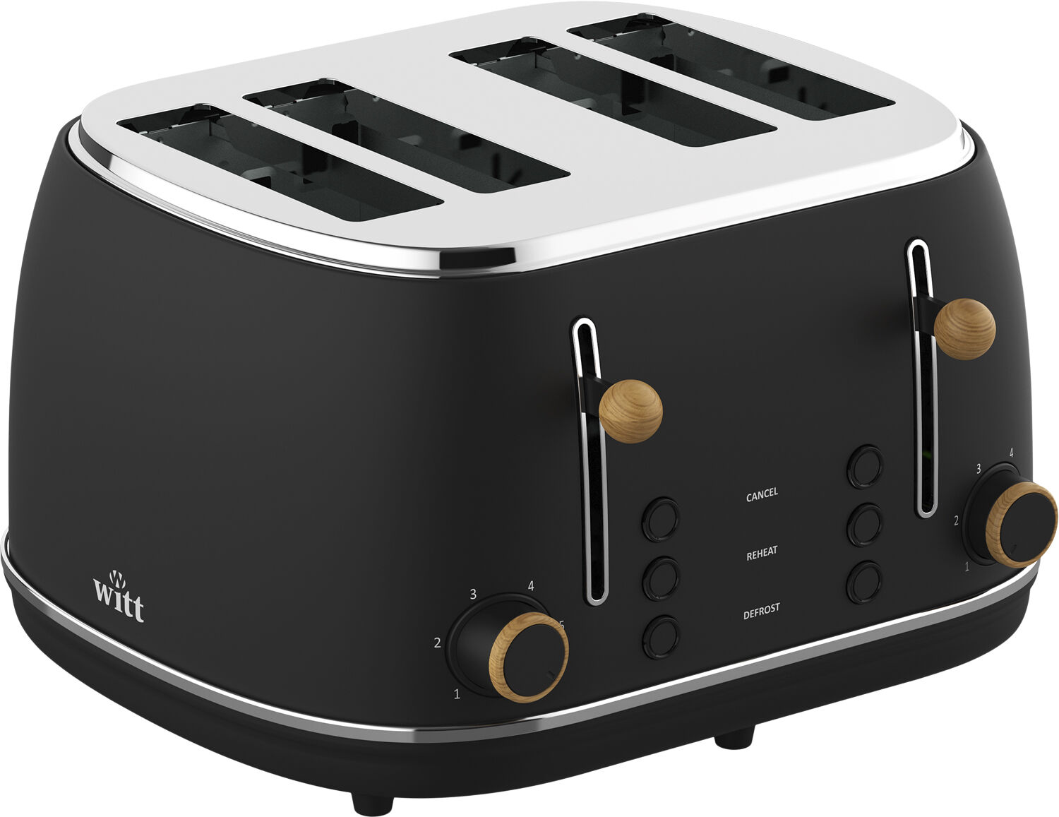 WITT PREMIUM 4-SLICE TOASTER WOOD BLACK