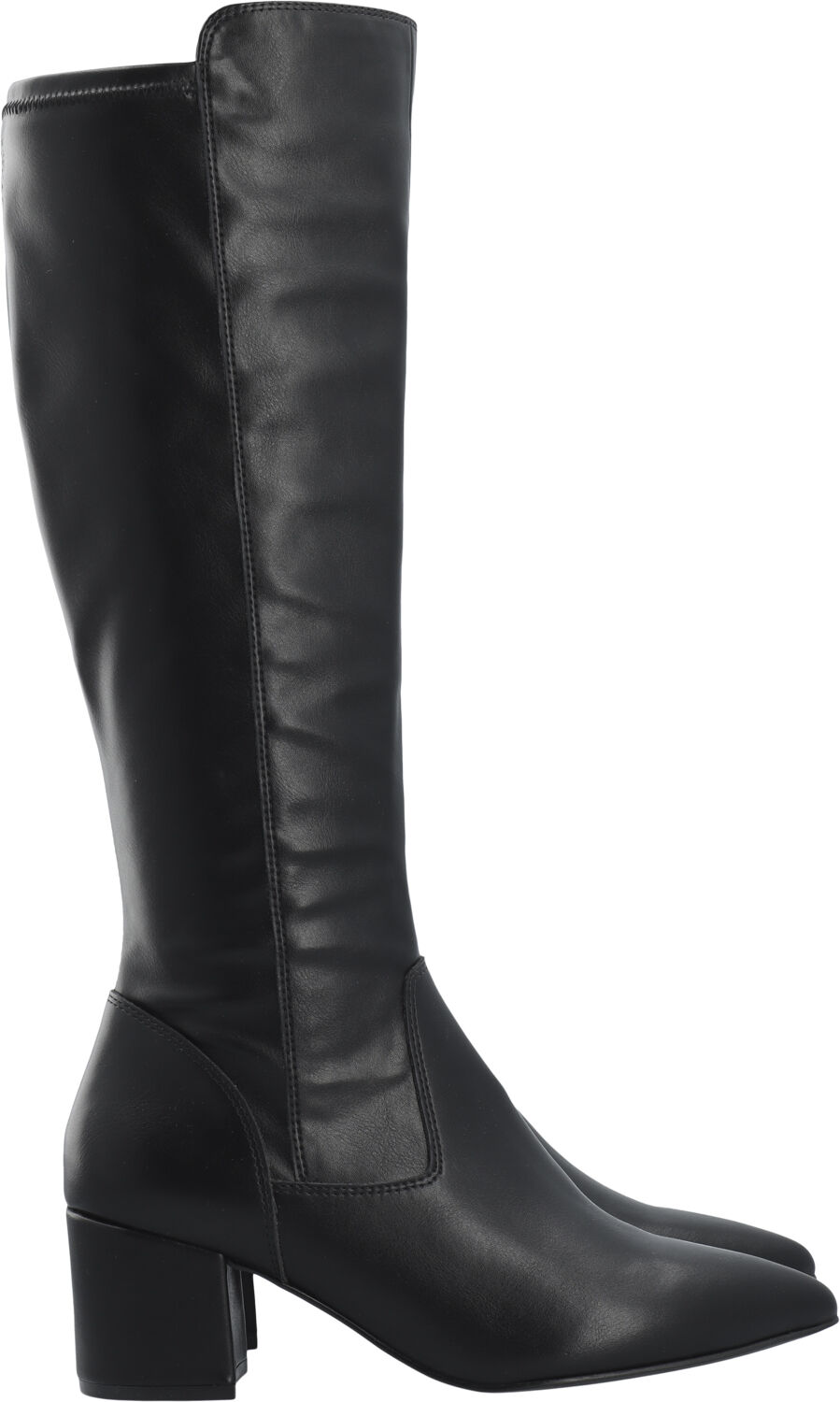 BIADEVIVED Stretch Knee High Boot Smooth Faux Leather