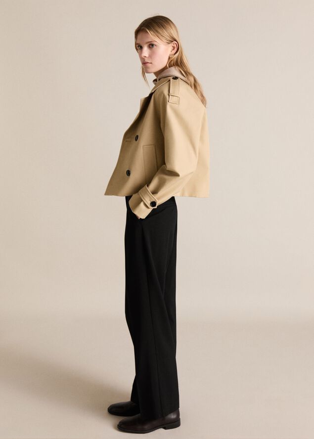 Straight mid-rise trousers