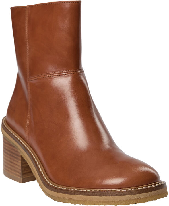 Støvlet på blokhæl med lynlås