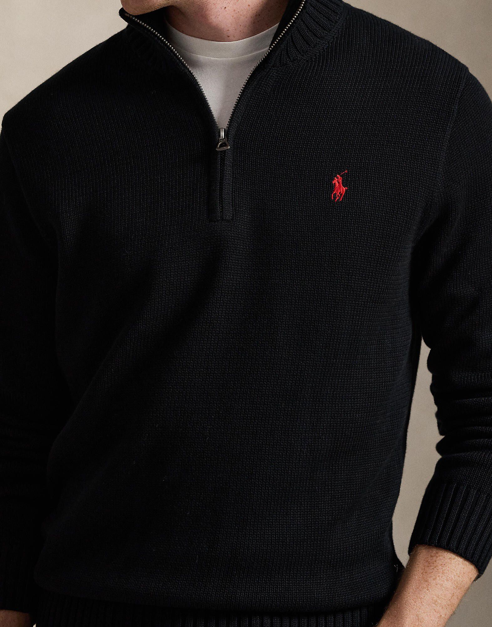 Cotton Quarter-Zip Sweater
