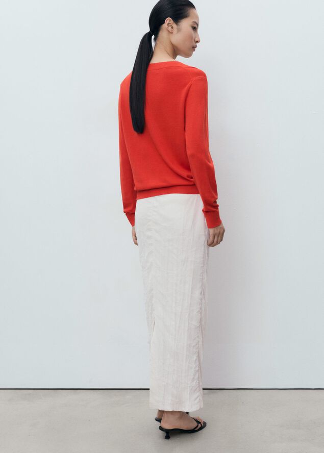 V-neck knit sweater