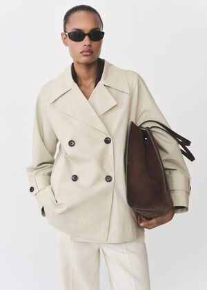 Double-breasted cotton parka