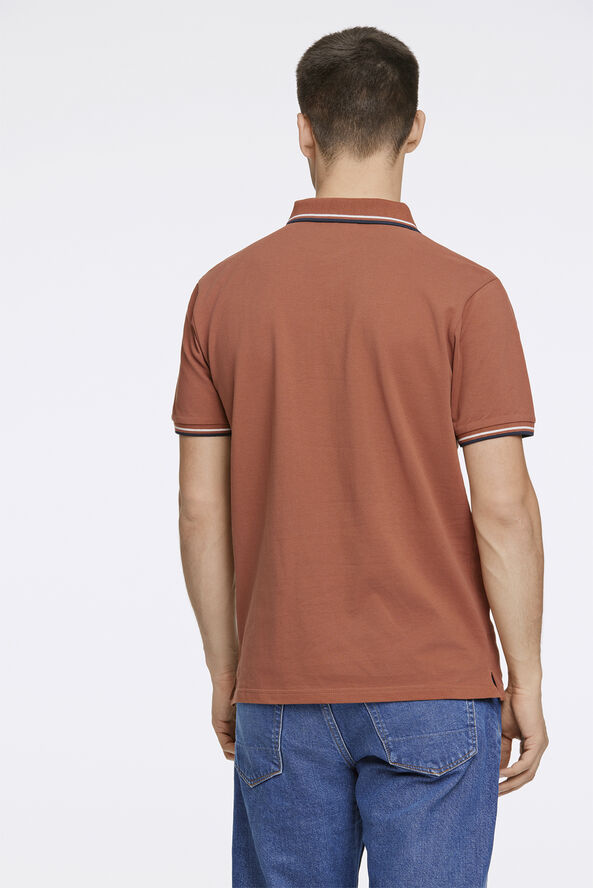 Polo shirt w. contrast piping