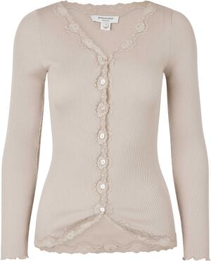 RWBabette Silk LS V-neck Lace Cardigan