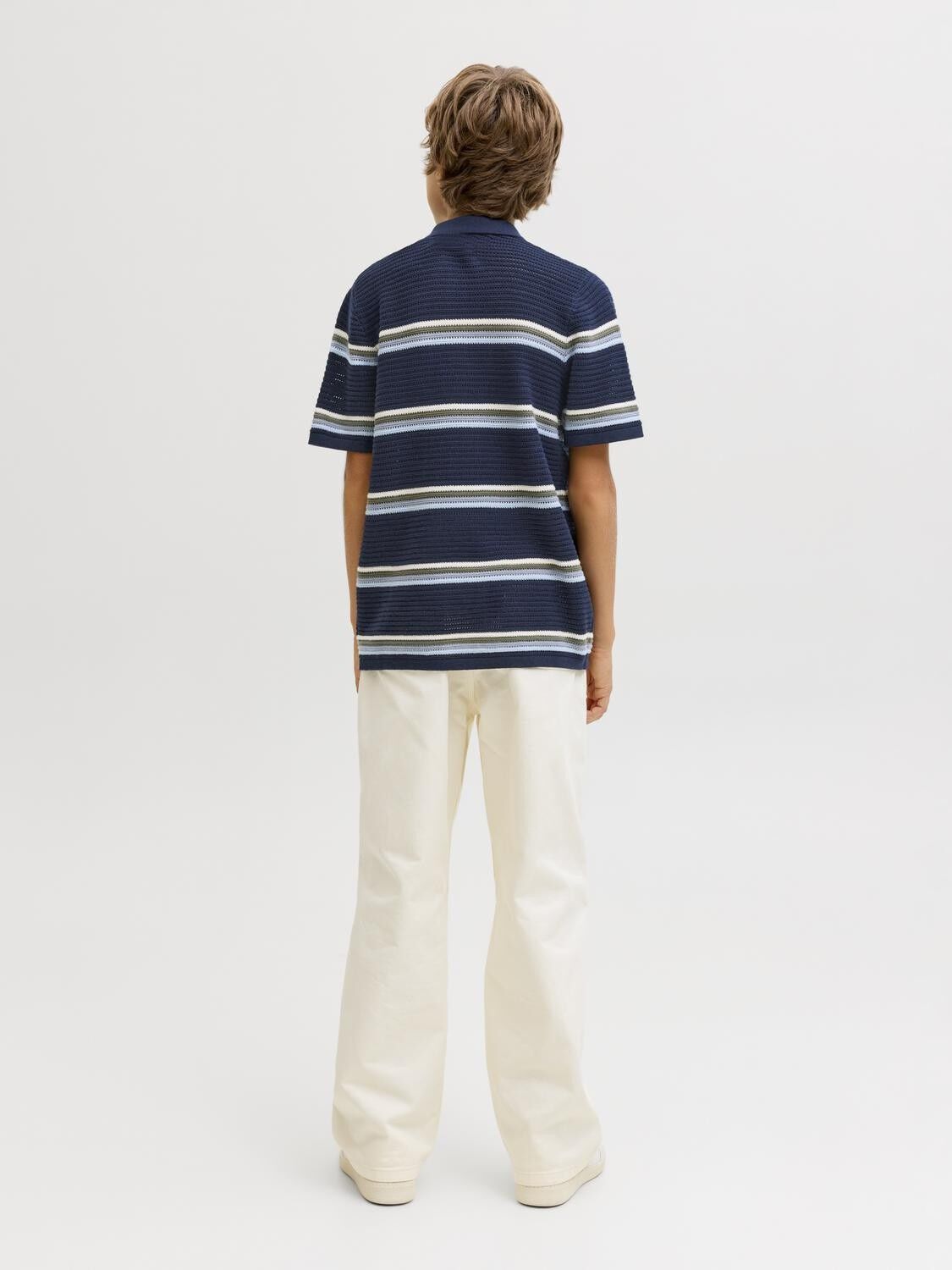 Jormaine Knit Stripe Polo Jnr