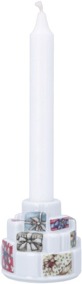 Hammersh&oslash;i Christmas Gaver lysestage &Oslash;7. 5 cm hvid m. deko