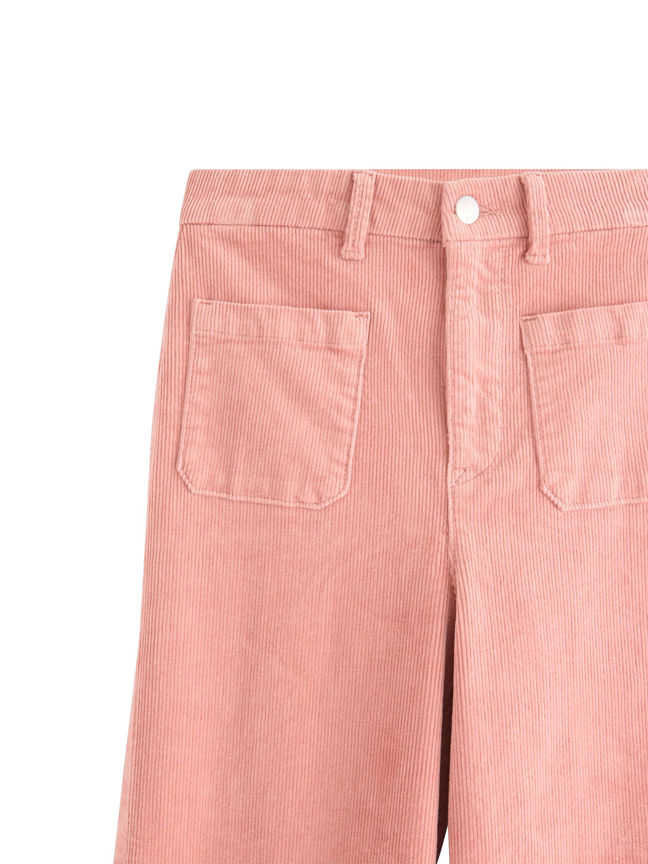 Bukser med h&oslash;y midje i kordfl&oslash;yel m