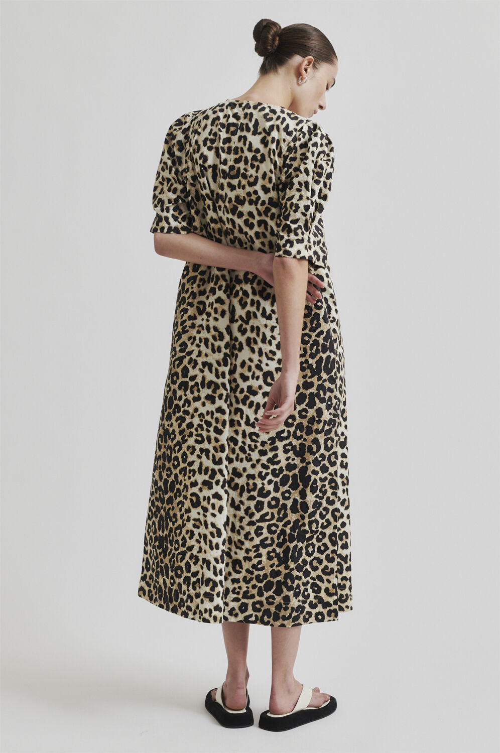 Leoa Poplin Leopard Maxi Kjole