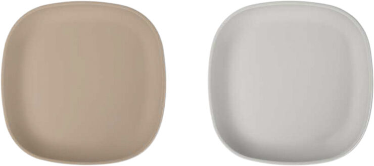 Plate silicone 2-pack brown/feather grey