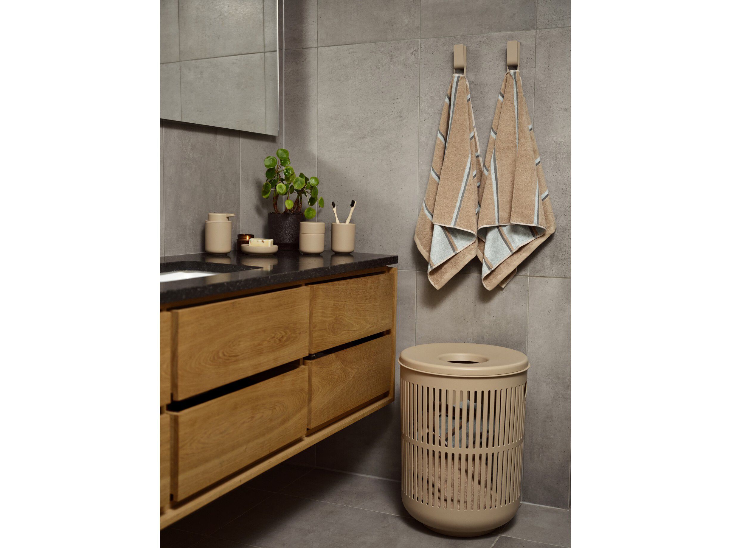 Handduk Sauna 50x100 White/Soft Grey/Eucalyptus